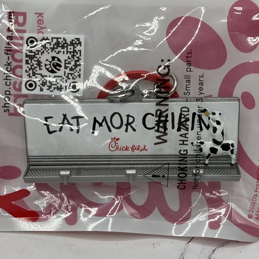 2026 Chick-fil-A Cow Billboard Keychain LIMITED EDITION New Sealed Package